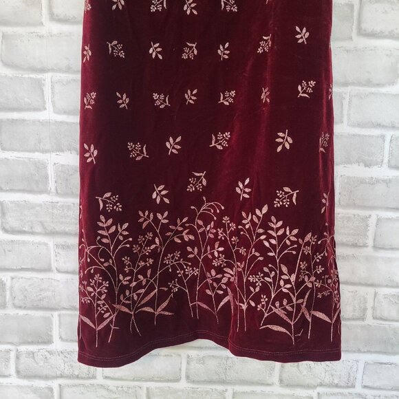 Vintage Mine Red Velvet Y2K Tank Dress Made in USA Embossed Party Sexy 2XL - Picture 3 of 9